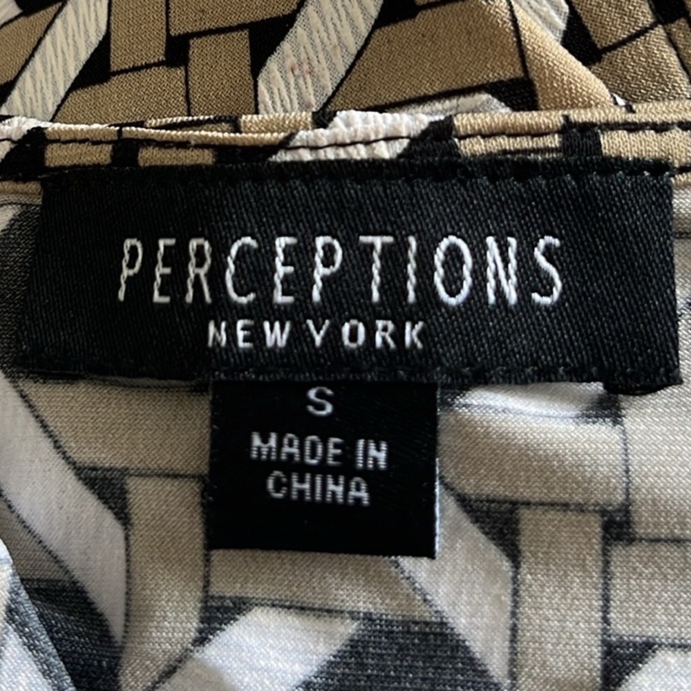 Perceptions Black Overlay Geometric Patterned Car… - image 7